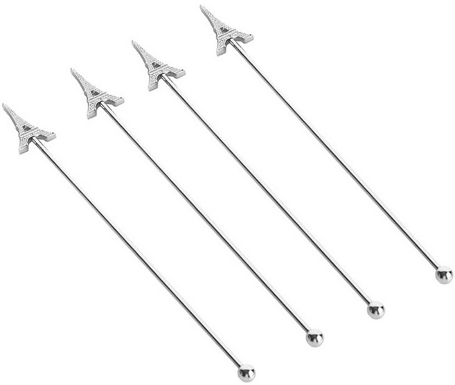 벨르디자인 고급 에펠탑 머들러, 실버, 4개