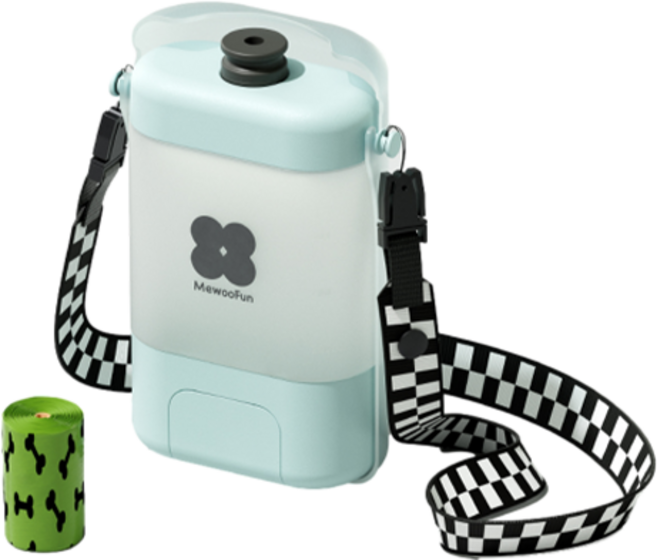 미우펀 강아지 휴대용 대용량 산책 물병 + 배변봉투 세트, BLUE, 1세트