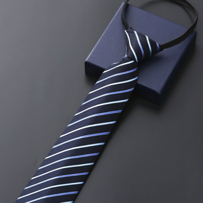 어바웃타이 스트라이프 슬립온 자동지퍼 넥타이 TSP1360