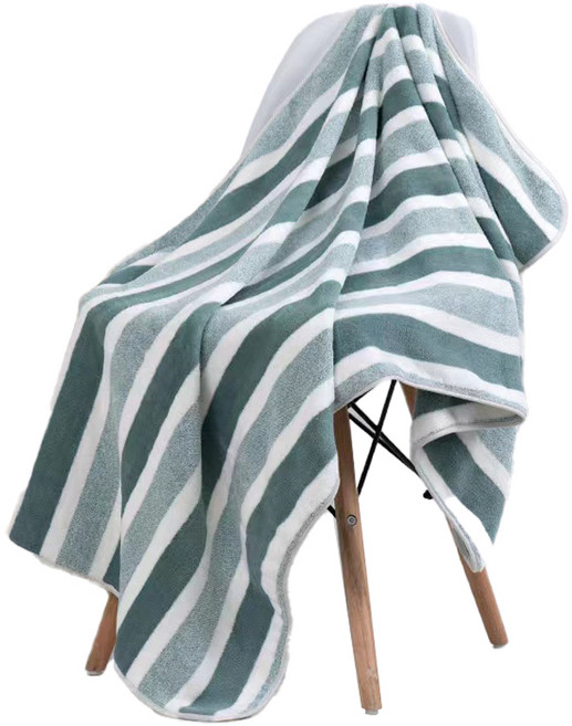 원이네 스트라이프 바스타월 면사, 그린, 1개