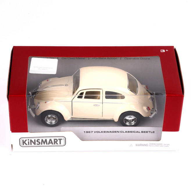 킨스마트 1967 폭스바겐 클래식비틀 파스텔 자동차 작동완구 KT5375, 아이보리, 1개
