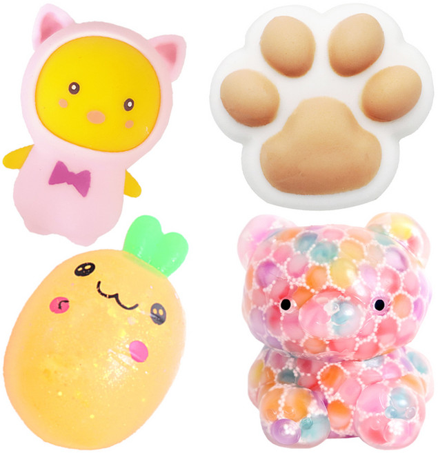 아가플러스 말랑이 무지개곰 + 옷입는 병아리 + 냥발 + 펄당근 세트