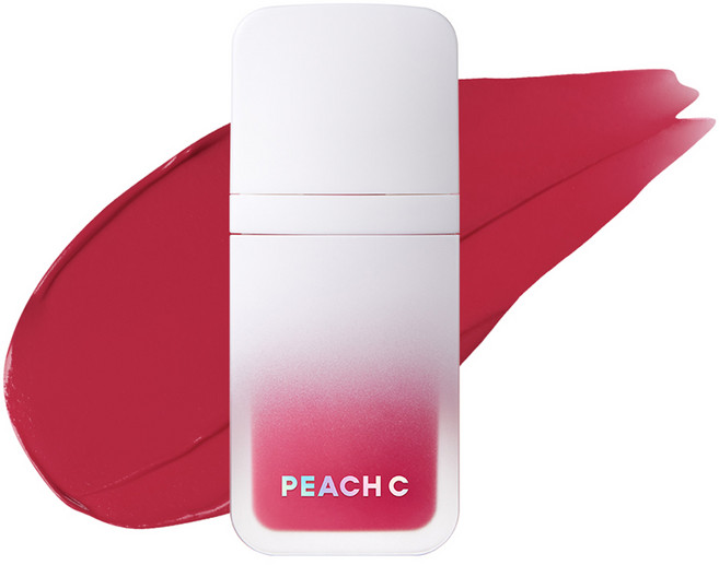 PEACH C 柔霧濾鏡唇釉, 6.5g, 1個, 04 閃電紅