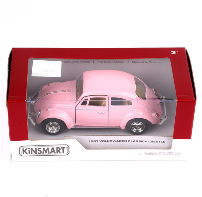 킨스마트 1967 폭스바겐 클래식비틀 파스텔 자동차 작동완구 KT5375, 핑크, 1개