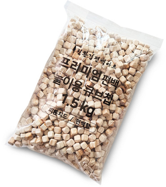 친환경편백아트 프리미엄 편백 놀이용 큐브칩 1.5kg, 혼합색상, 1개