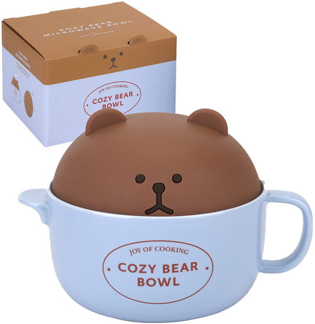 데일리라이크 코지베어 세라믹 전자레인지 용기, 블루, 1개