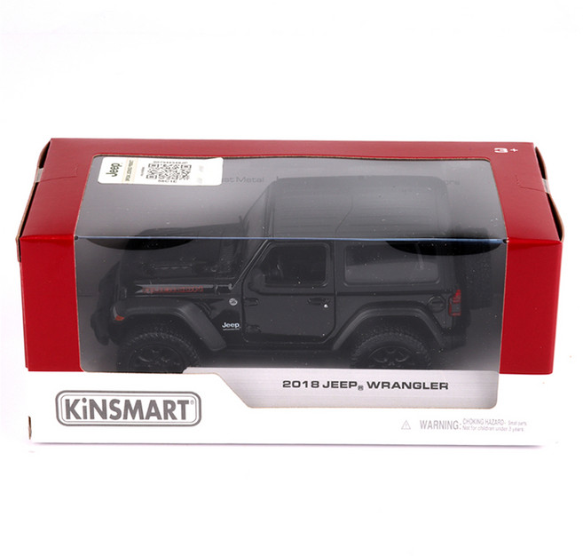 킨스마트 2018 지프 랭글러 그레이스케일 하드탑 완구 KT5387Y, 블랙, 1개