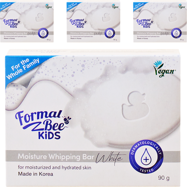 포멀비키즈 모이스처 휘핑바 화이트, 90g, 4개