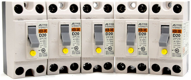 JS產電 住宅用漏電斷路器 2P20A, 5個
