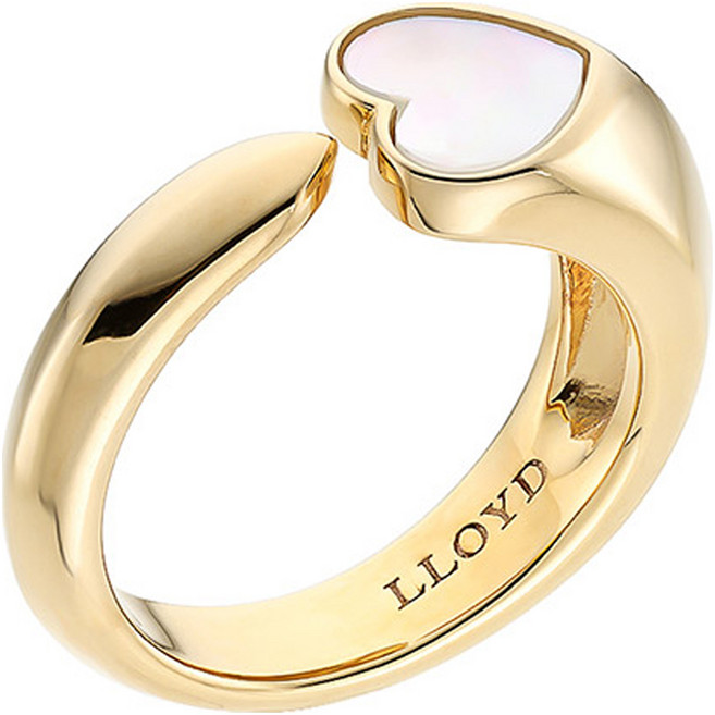 로이드 여성용 화이트자개 하트 오픈 반지