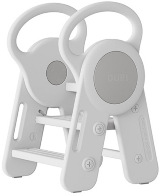 두리 3단 안전 유아 디딤대, 웜그레이, 1개