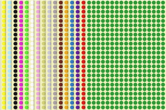 타이탄 다이어리 팬시 도트 스티커 6mm 16종 세트, 혼합색상, 1세트