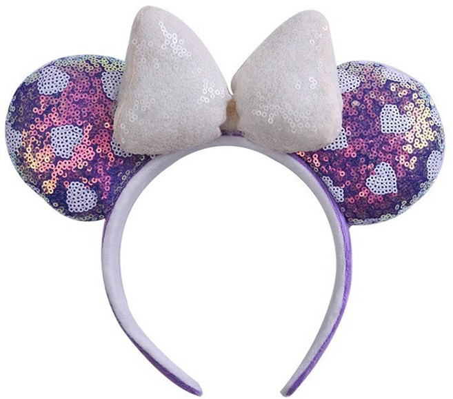 킹스로드 예쁜 코스튬 머리띠, 스팽글 + 퍼플화이트, 1개