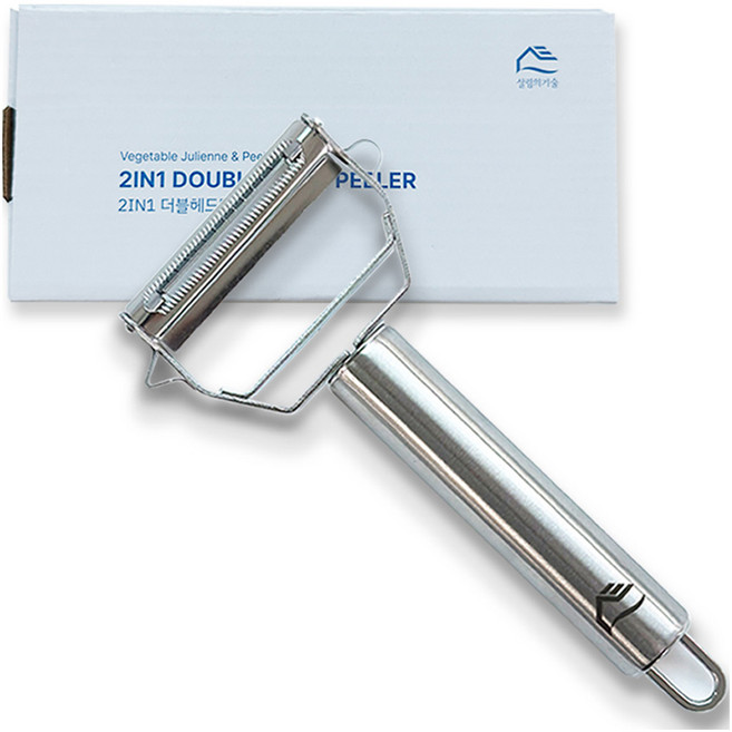 살림의기술 올스텐 더블헤드 2 in 1 만능 채칼, 실버, 1개