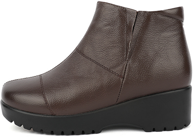 J SHOE 天然牛皮 Korie 厚底踝靴 5公分