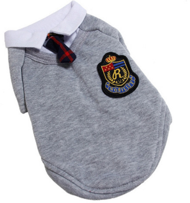 키밍 강아지 교복 유니폼 남, 그레이, 1개