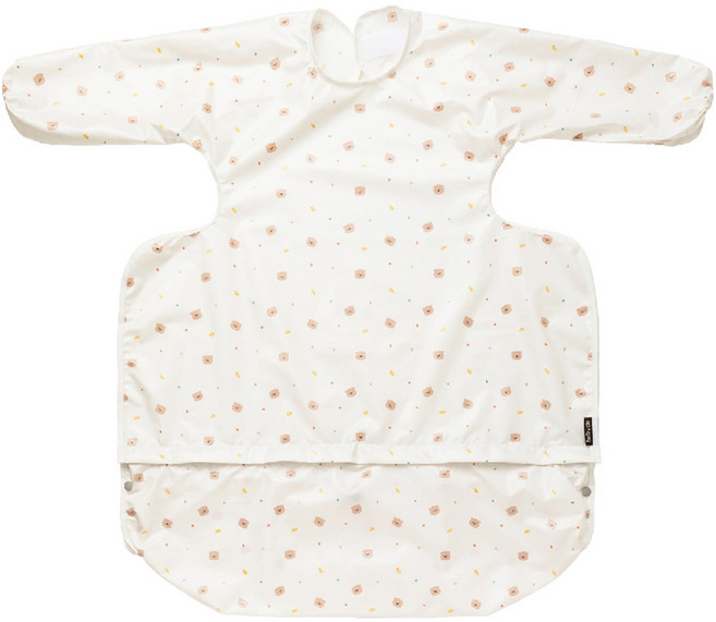 베이비클로 자기주도 이유식 턱받이 긴팔 지퍼형, 곰돌이아이보리, 1개입, 1개