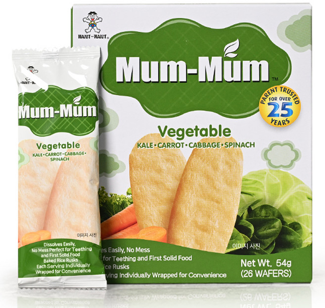 멈멈 신형 오리지널 유아쌀과자 13p, 야채맛, 54g, 4개