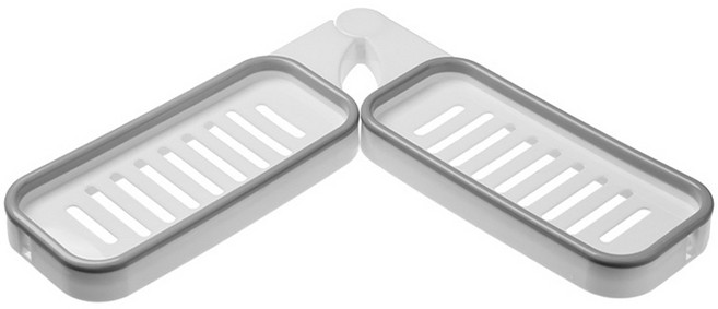 해피이지 무타공 펀칭 벽걸이 욕실 세면대 코너 접이식 랙 선반, 그레이, 1개