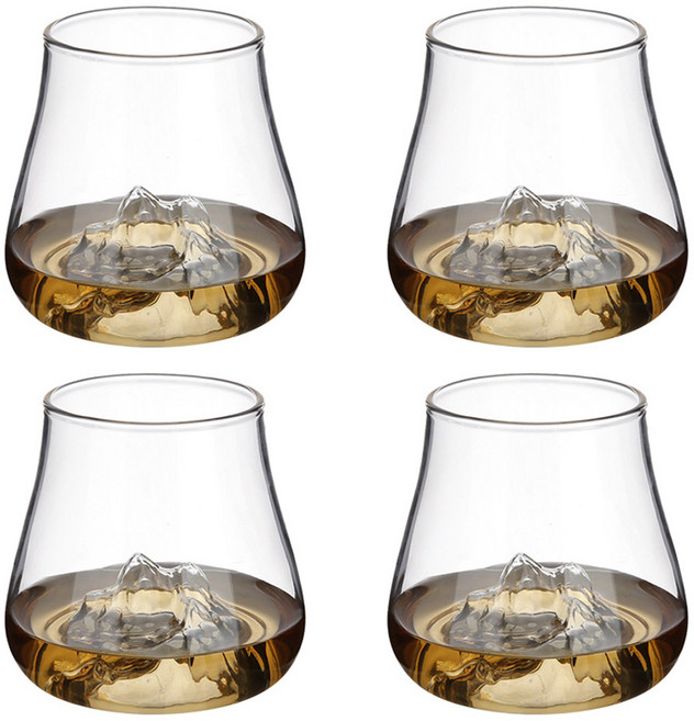 플라라 마운틴 위스키 글라스, 4개, 4개