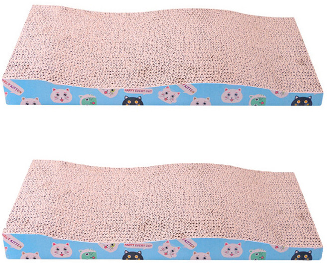 데이소이 고양이 해피 캣 평판형 스크래쳐 큰 파도, 핑크, 2개