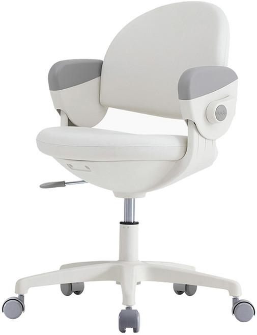 생활지음 루다 아동용 회전형 고정중심봉 오토브레이크 높이조절 의자, 크림화이트