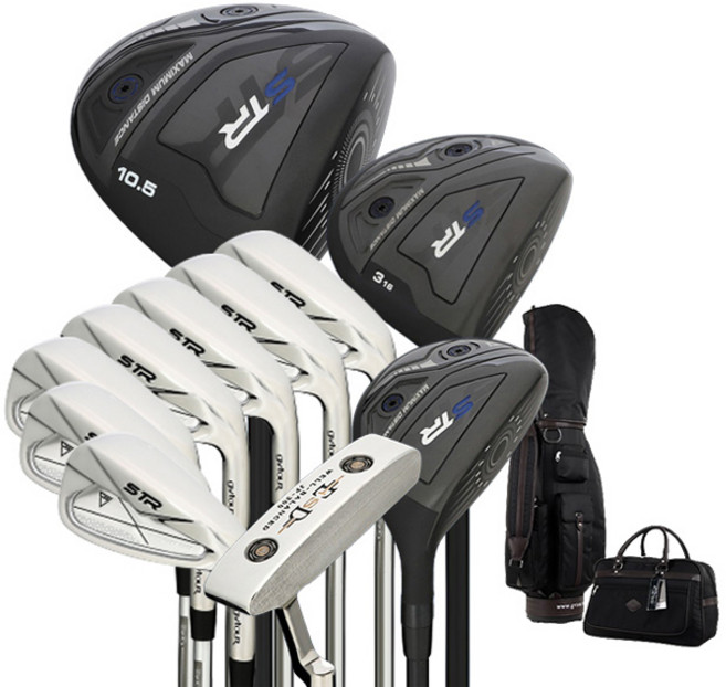 지브이투어 남성용 STR 스틸 골프클럽 11종 + 캐디백 세트