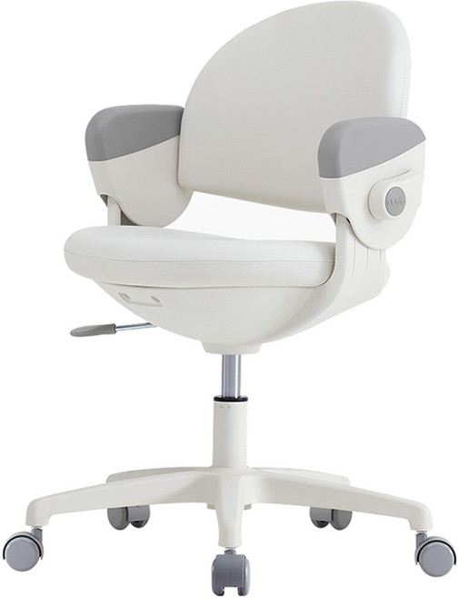 생활지음 루다 회전형 중심봉 일반바퀴 어린이 의자, 크림화이트