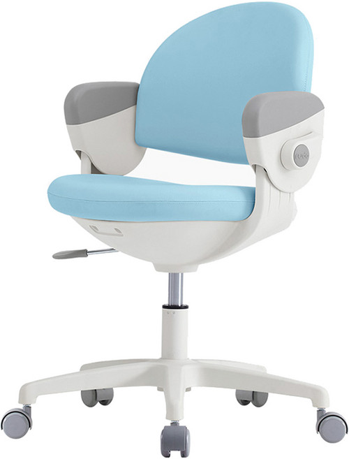 생활지음 루다 아동용 회전형 고정중심봉 오토브레이크 높이조절 의자, 스카이블루