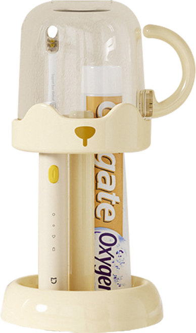 더자카 수염 다용도 스탠드 양치세트, 옐로, 1세트