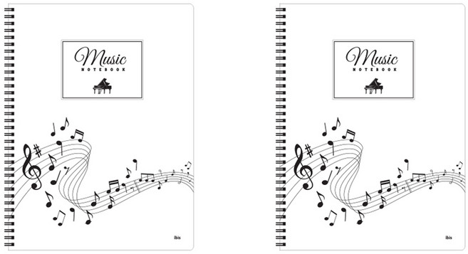 아이비스 음악 스프링 노트12723, 화이트, 2개
