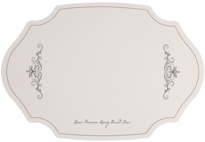 디아르 플래티넘 실리콘 방수 시그니쳐 식탁 매트, 오트밀베이지, 44 x 30 cm, 1개