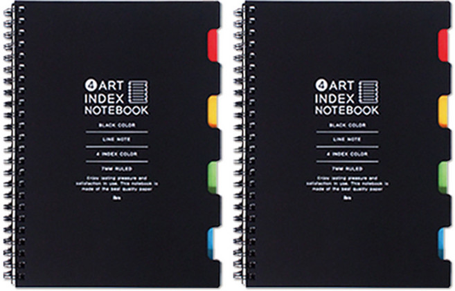 아이비스 4 아트 인덱스 노트 SP 12285, 블랙, 2개