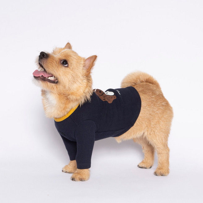 헤지스 강아지 해피 프린팅 티셔츠, 네이비, 1개