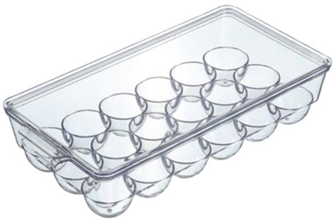 블럭마트 뚜껑있는 냉장고 밀봉 계란 보관함 18구, 1개