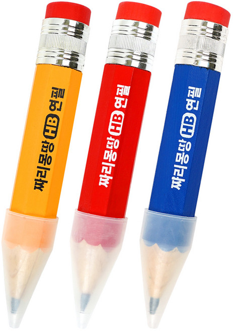 짜리몽땅 연필 HB 3종 세트, 혼합색상, 1세트