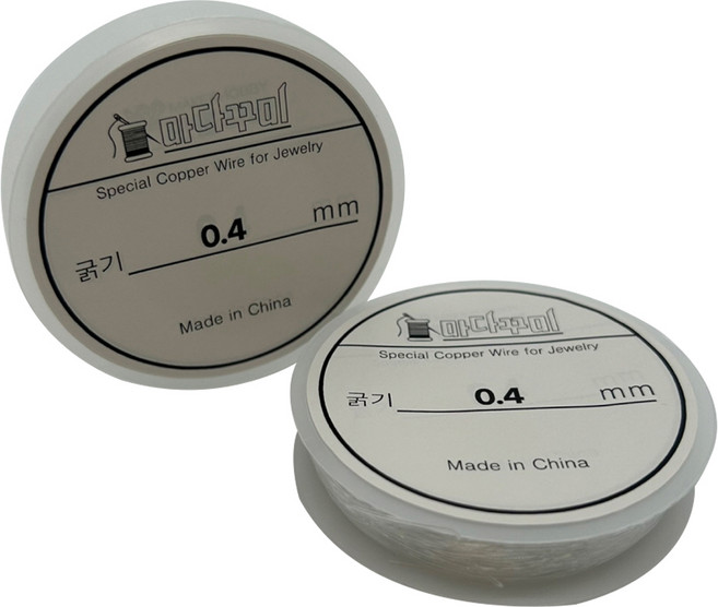 마다꾸미 비즈 공예 DIY 만들기 재료 우레탄줄 0.4mm, 투명, 2개