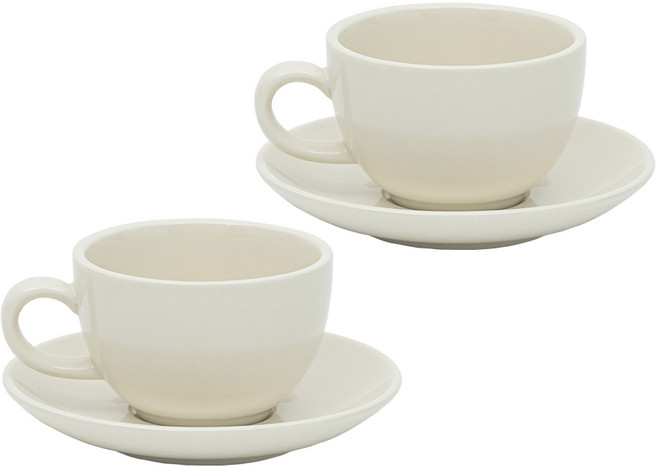 메종오브제 로렌스 커피잔 + 받침 2인세트, 크림화이트, 1세트