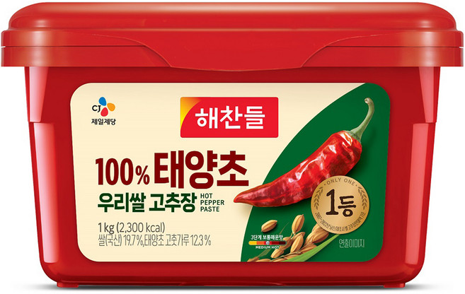 해찬들 100% 우리쌀 태양초 고추장, 1kg, 1개