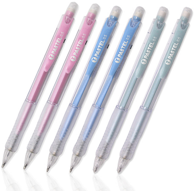 미소로 1000 투명 파스텔 샤프 민트 x 2p + 블루 x 2p + 핑크 x 2p 세트, 1세트, 0.5mm