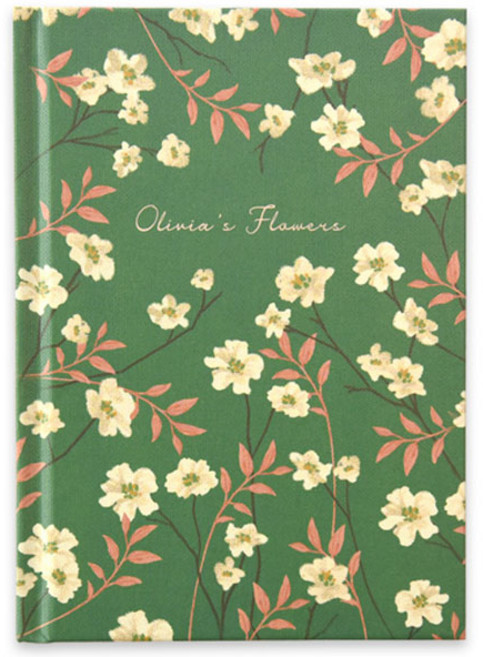 모노라이크 올리비아 플라워스 양장 라인 노트, Green, 1개