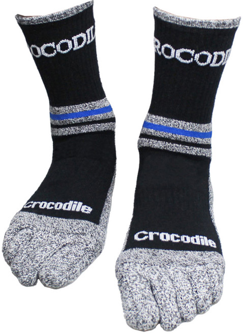 크로커다일 남성용 스포츠 등산 쿠션 모프 발가락 중목 양말 CD201, 블랙, 1세트
