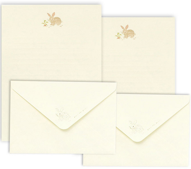 페이퍼리안 프롬 더 팜 편지지세트, 토끼, 2세트