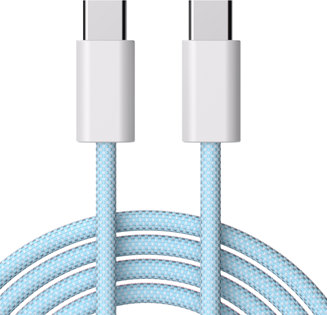 굿밸류 C타입-C타입 컬러 웨이브 PD 60W 고속충전케이블, 블루, 1개, 2m