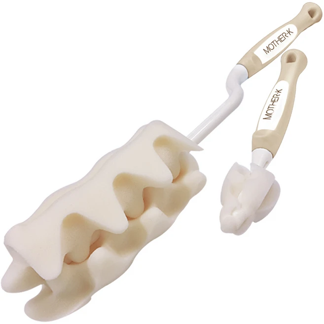 마더케이 젖병 세척 브러쉬 2종 세트, 1세트, 크림 - 쿠팡