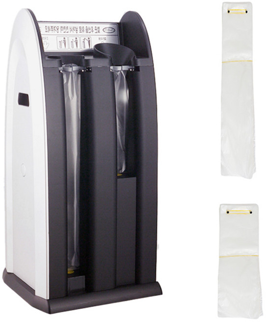 크린메이트 우산 자동 포장기 2구 470 x 470 x 940 mm + 우산비닐 400p 세트, 블랙(포장기), 1세트