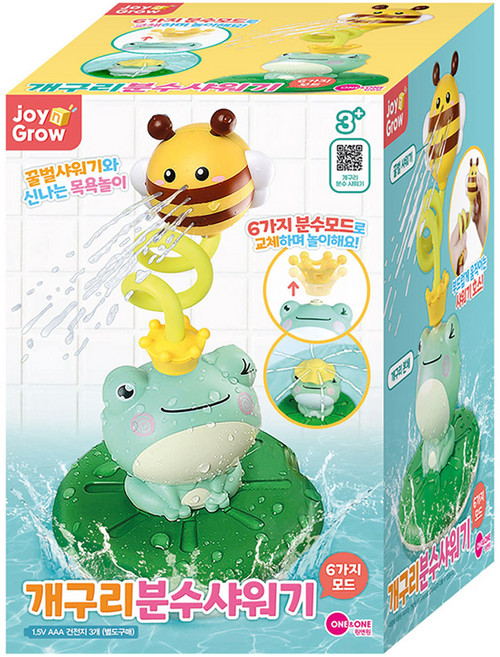 원앤원 개구리 분수 샤워기 목욕놀이완구, 혼합색상, 1개