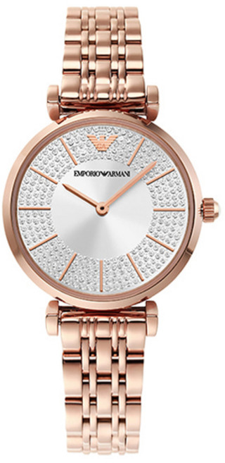 엠포리오아르마니 여성용 지아니 쿼츠 선레이 다이얼 메탈 시계 + 쇼핑백 AR11446