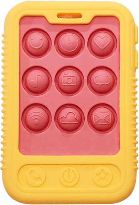 누비 푸쉬팝 핸드폰 치발기, 단품, 옐로우, 1개 - 쿠팡