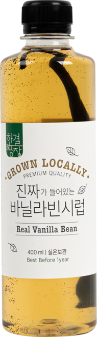 홈카페시럽 한결농장 진짜가 들어있는 바닐라빈시럽, 400ml, 1개